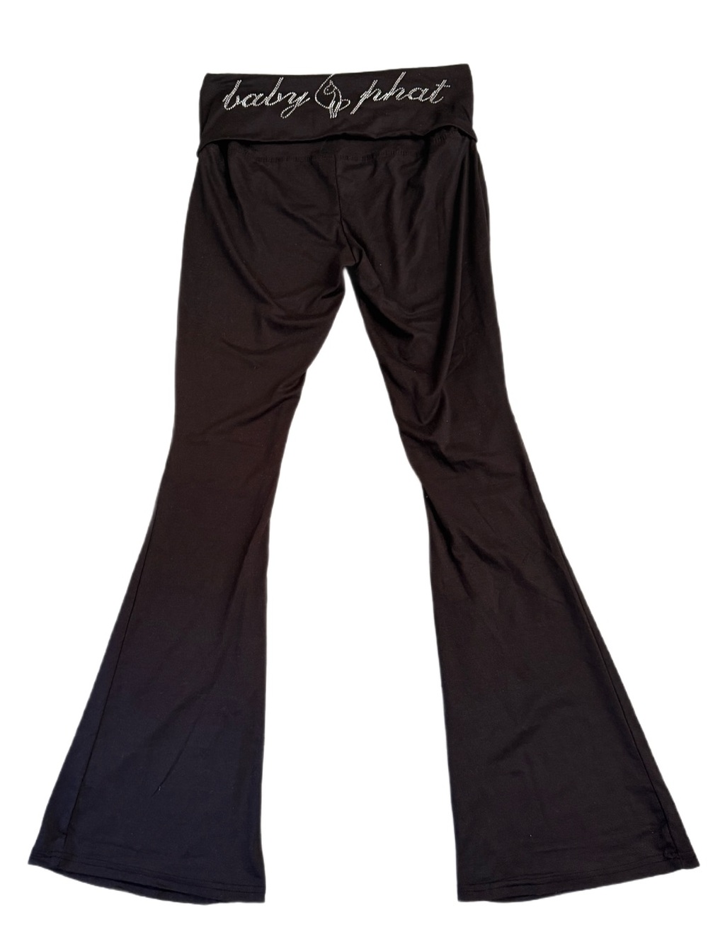 Baby Phat Black Flared Leggings with Logo Waistband